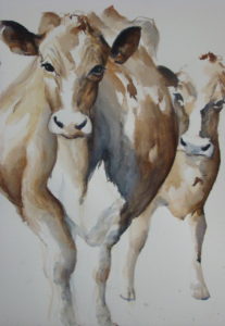 Prudence & Rosamond 22"x 30" watercolor